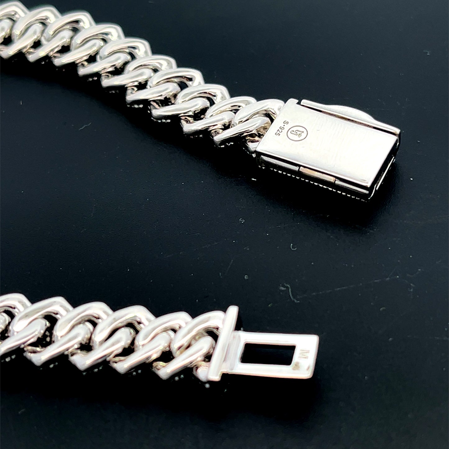 10 mm Moissanite Silver Cuban Chain & Bracelet