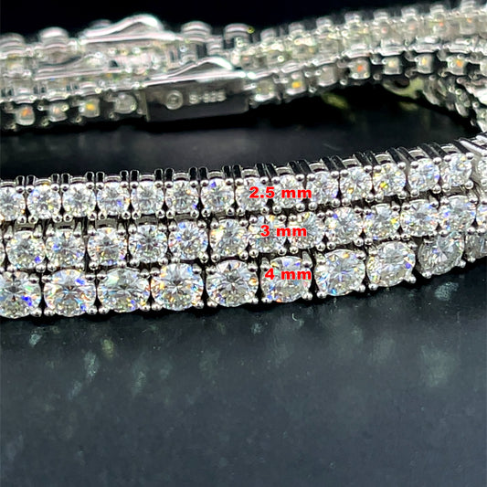 2.5mm Tennis Moissanite Silver Bracelet-NET/FINAL PRICE