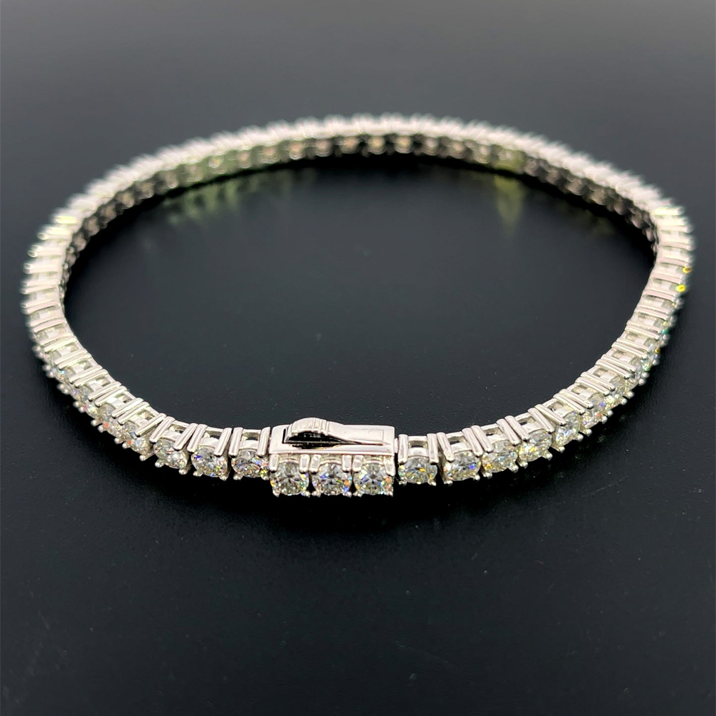 3mm Moissanite Spring Lock Tennis Silver Chain-NET/FINAL PRICE