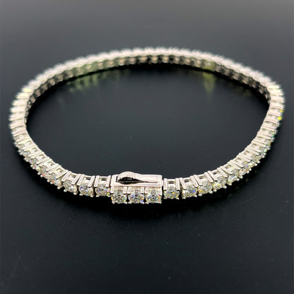 3mm Moissanite Spring Lock Tennis Silver Chain-NET/FINAL PRICE