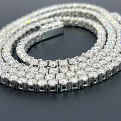 3mm Moissanite Spring Lock Tennis Silver Chain-NET/FINAL PRICE