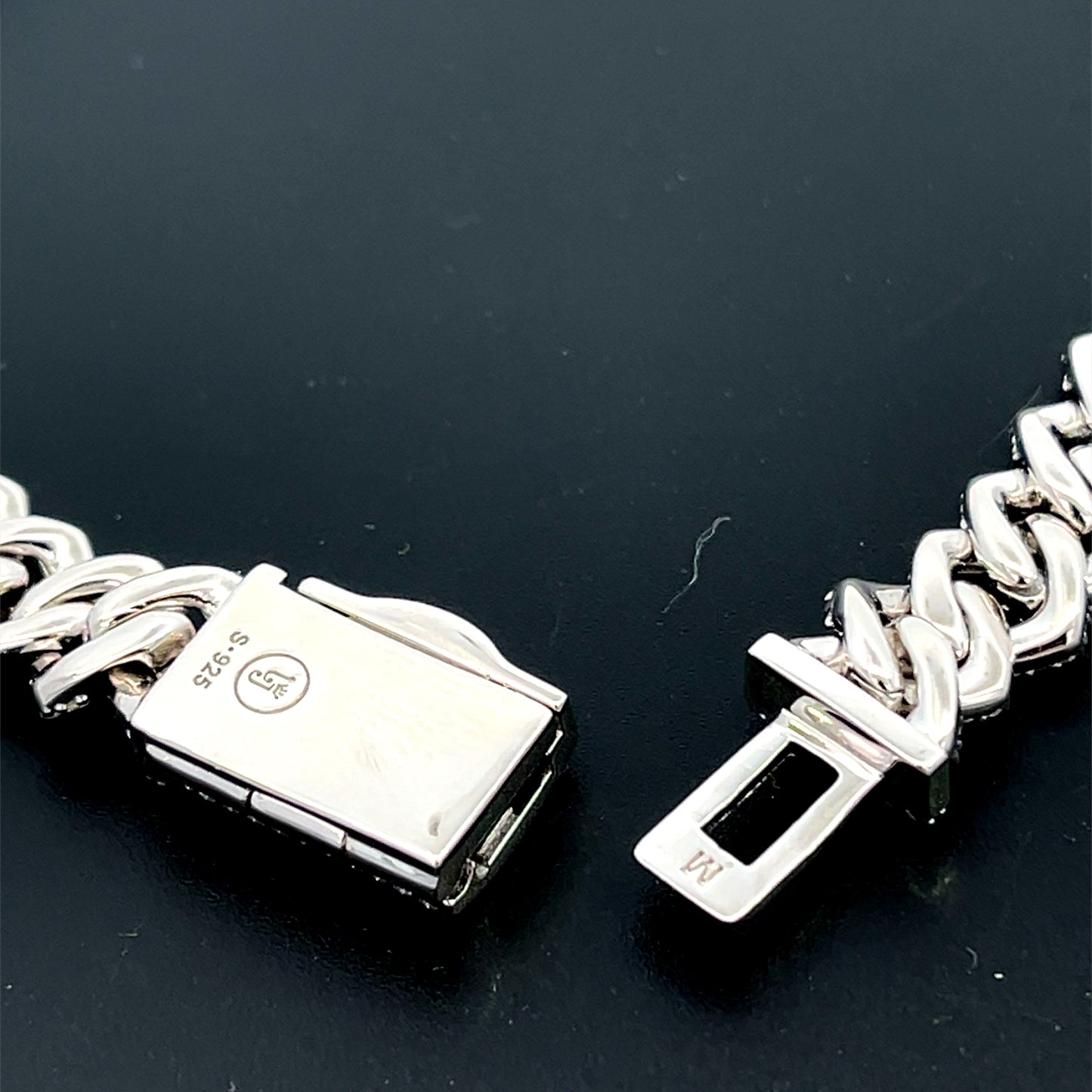 8 mm Moissanite Silver Cuban Chain & Bracelet