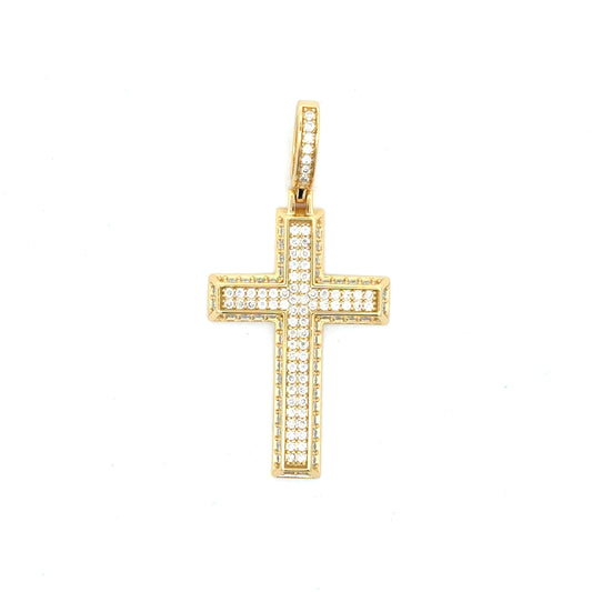 MPM-16 (Moissanite Silver Cross Stone Pendant)