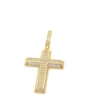 MPM-16 (Moissanite Silver Cross Stone Pendant)