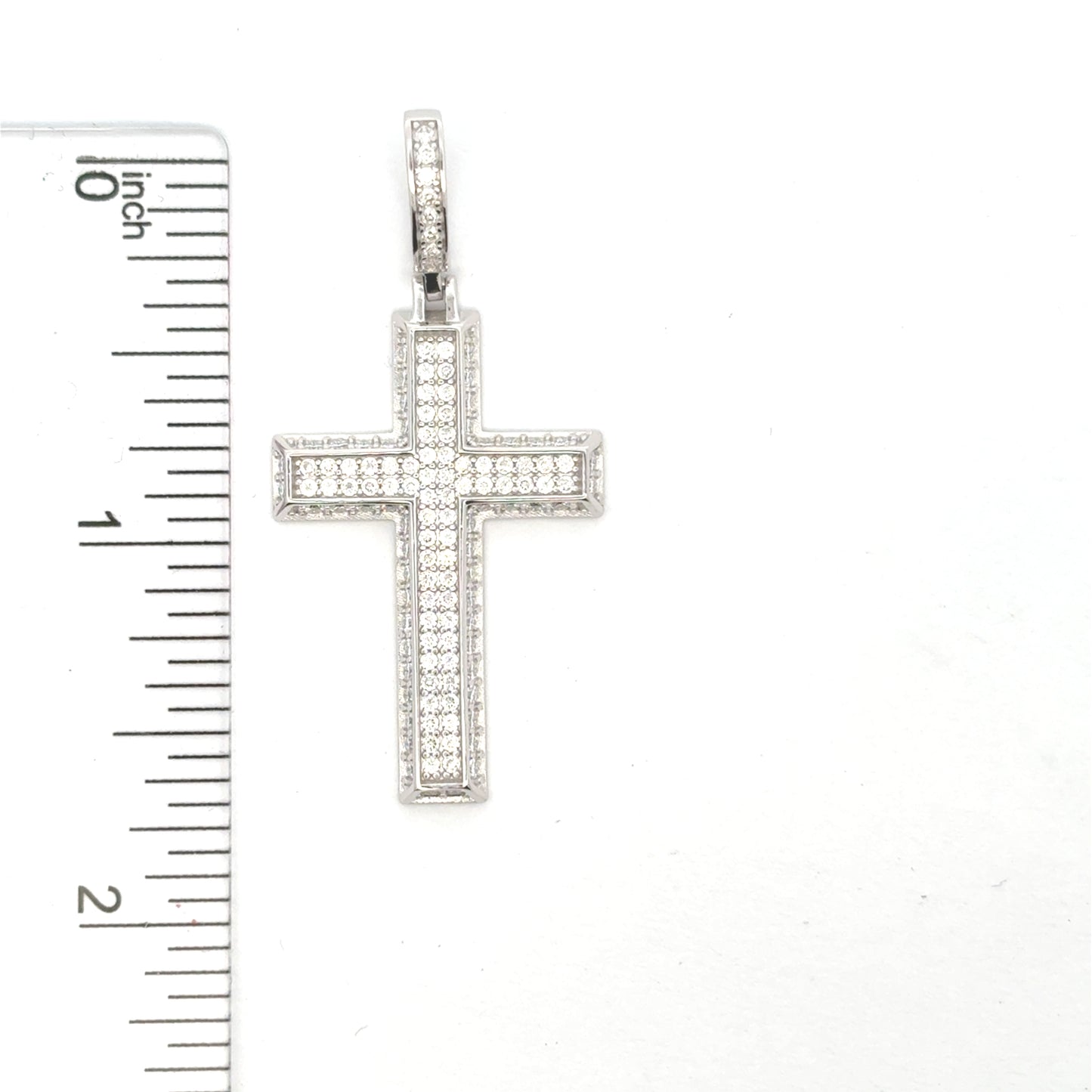 MPM-16 (Moissanite Silver Cross Stone Pendant)