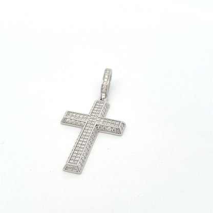 MPM-16 (Moissanite Silver Cross Stone Pendant)