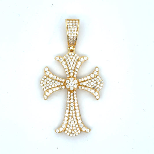 MPM-22 (Moissanite Silver Cross Stone Pendant)