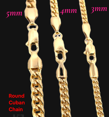 Stainless Steel Miami Cuban Round Chain