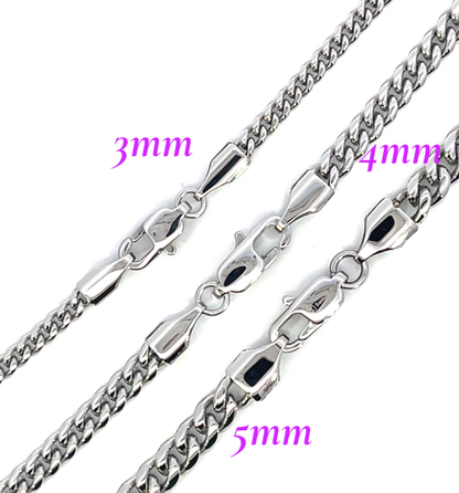 Stainless Steel Miami Cuban Round Chain