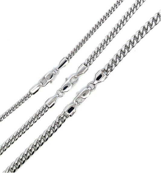 Stainless Steel Miami Cuban Round Chain