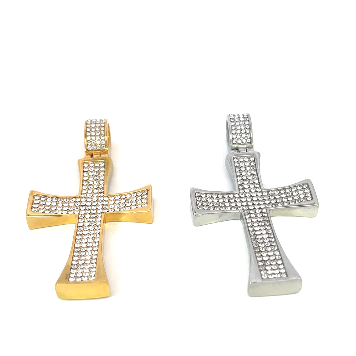 CZ Stainless Cross Pendant