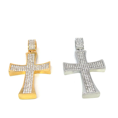 CZ Stainless Cross Pendant