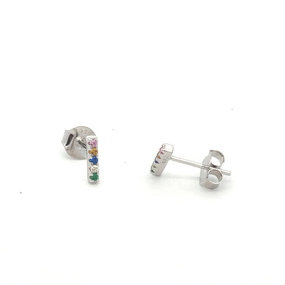 Mix Color Silver Earring