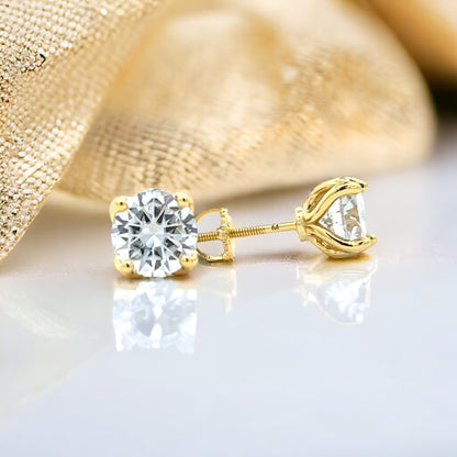 MEM-04 (7mm Moissanite Stone Earring)