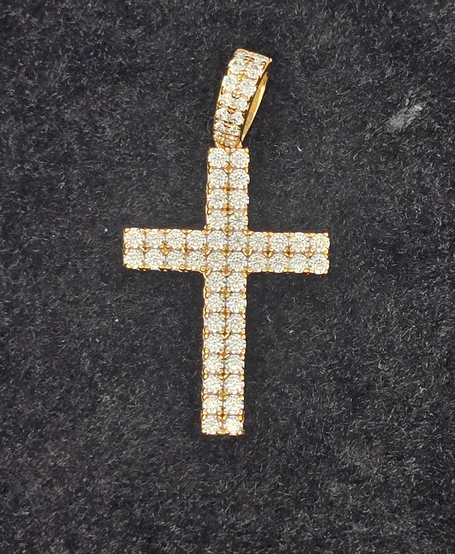 MPM-15 (Moissanite Silver Cross Stone Pendant)