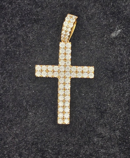 MPM-15 (Moissanite Silver Cross Stone Pendant)