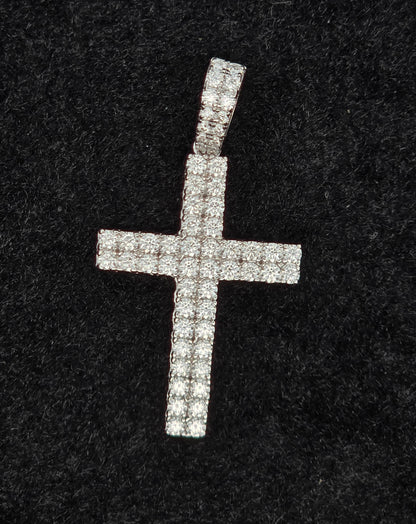 MPM-15 (Moissanite Silver Cross Stone Pendant)