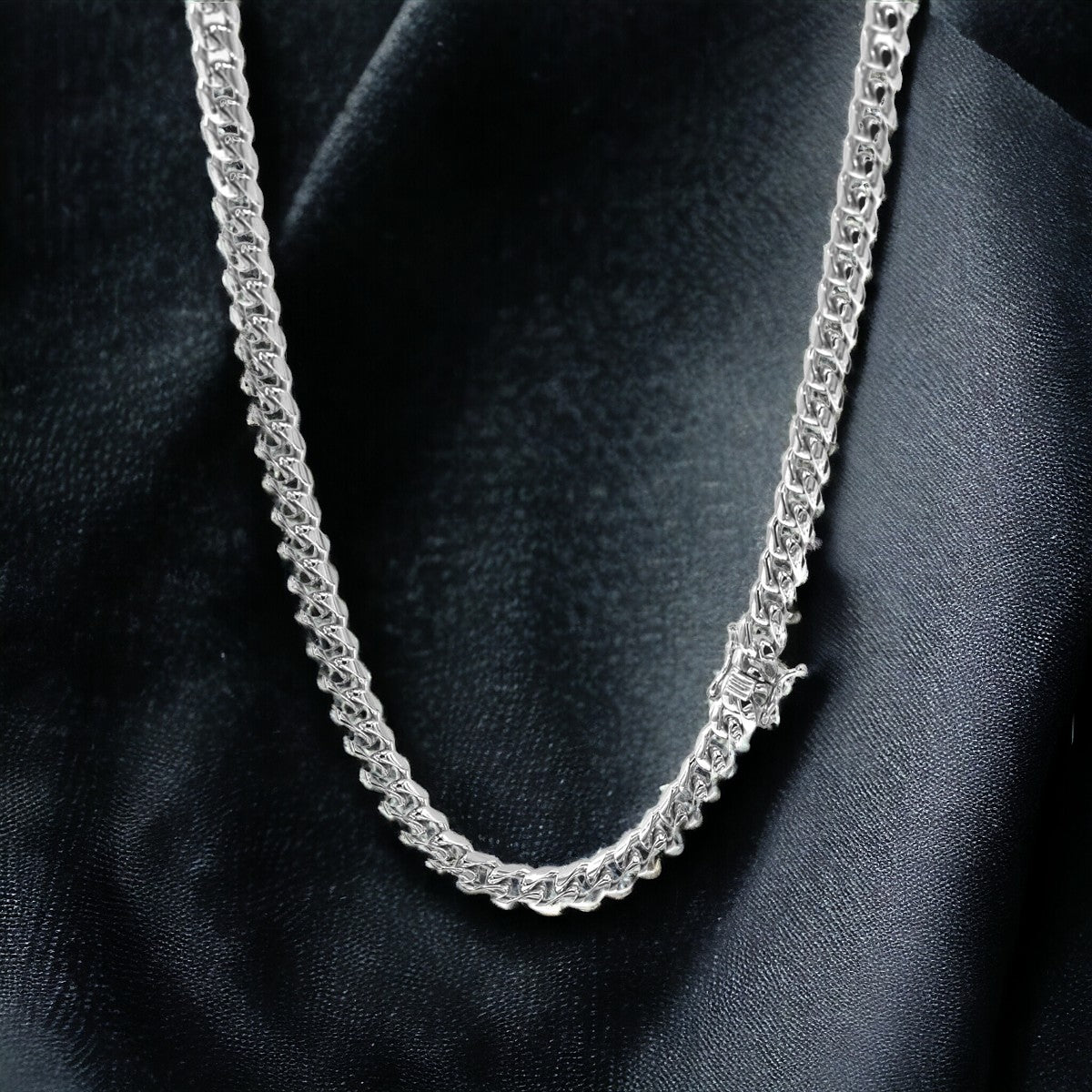 STNB-08 925 Silver Plain Cuban Chain 6mm 18" 20" 22" 24" 7" 7.5" 8" Net Price