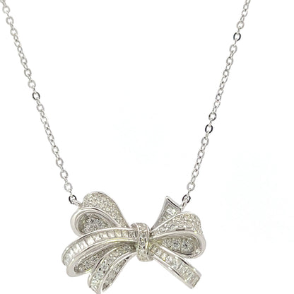 CZ BOWTIE CHARM NECKLACE