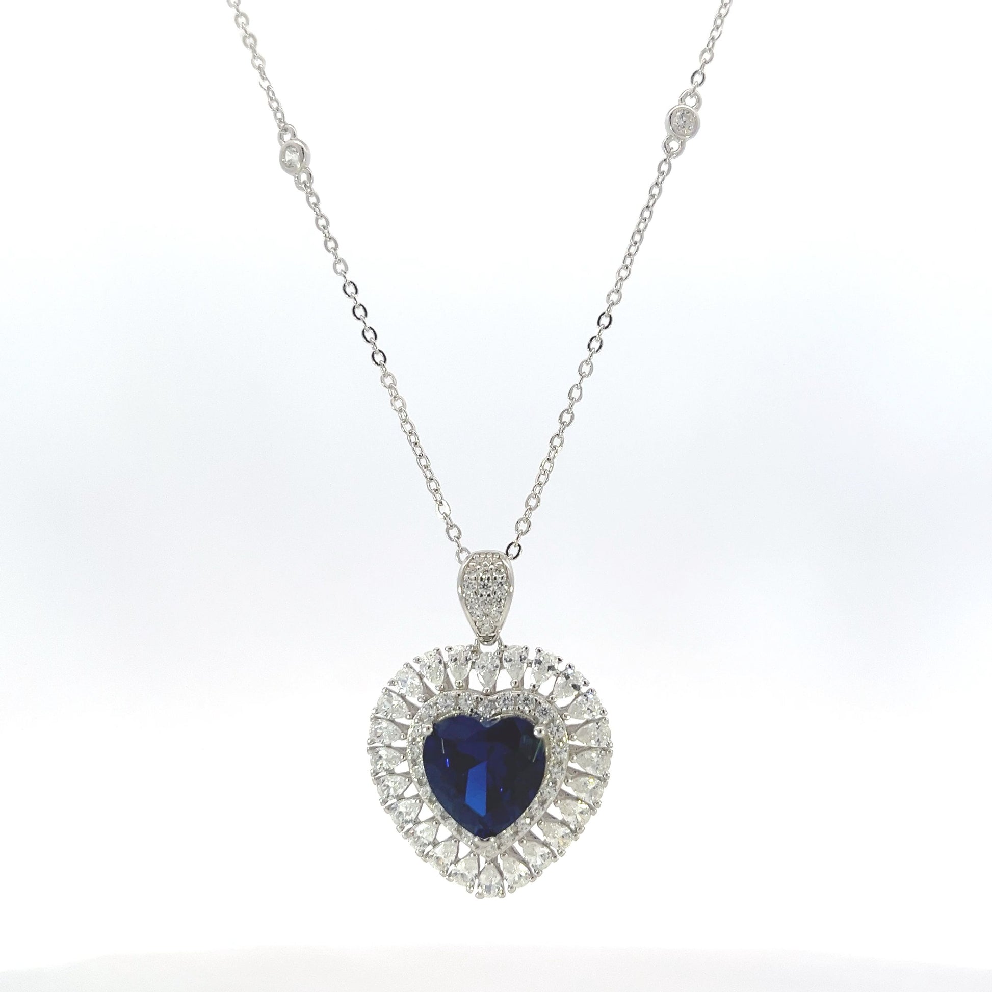 BLUE SAPPHIRE HEART NECKLACE