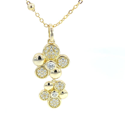 Double Flower CZ Pendant