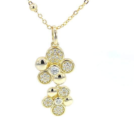 Double Flower CZ Pendant