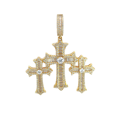 CZ Triple-Cross Pendant