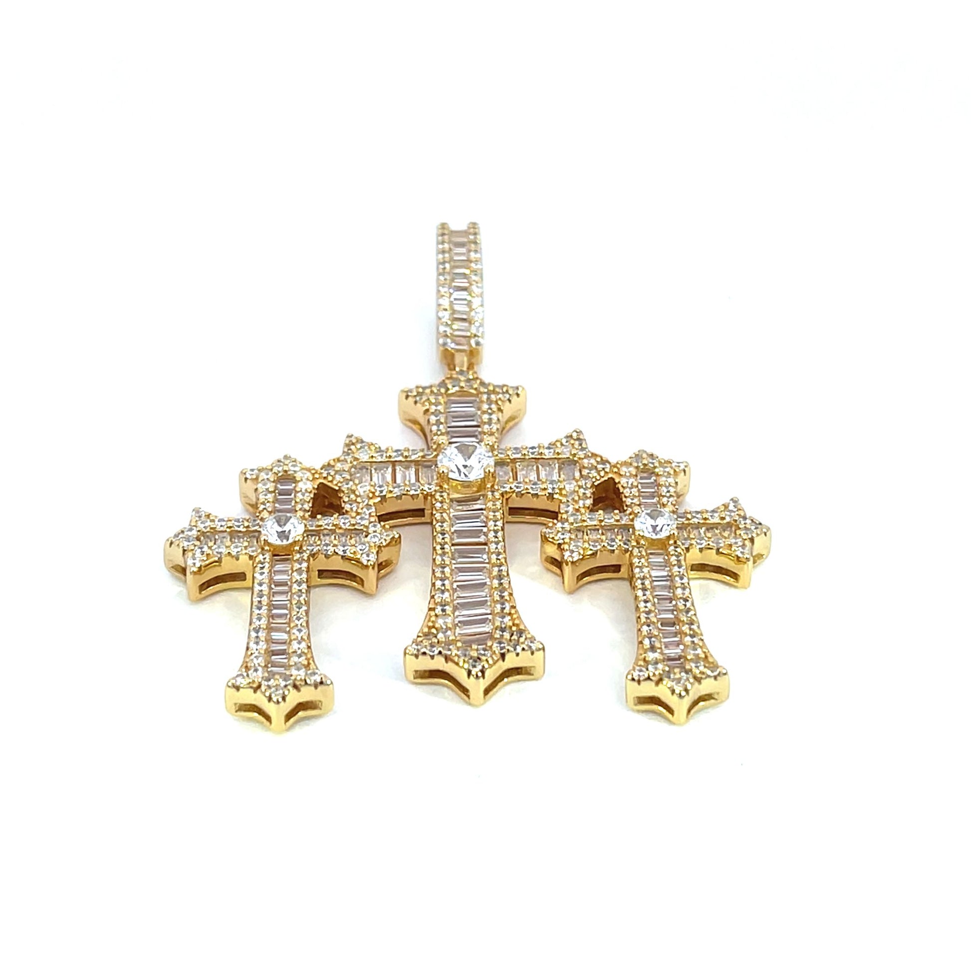 CZ Triple-Cross Pendant