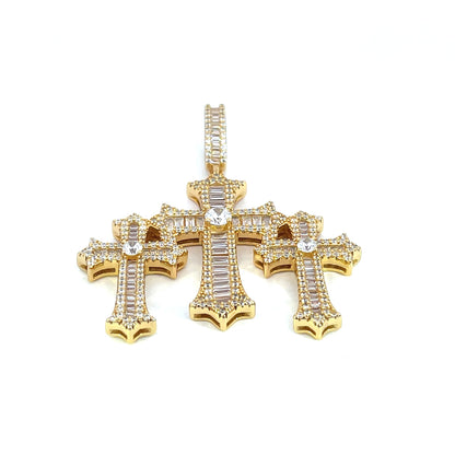 CZ Triple-Cross Pendant