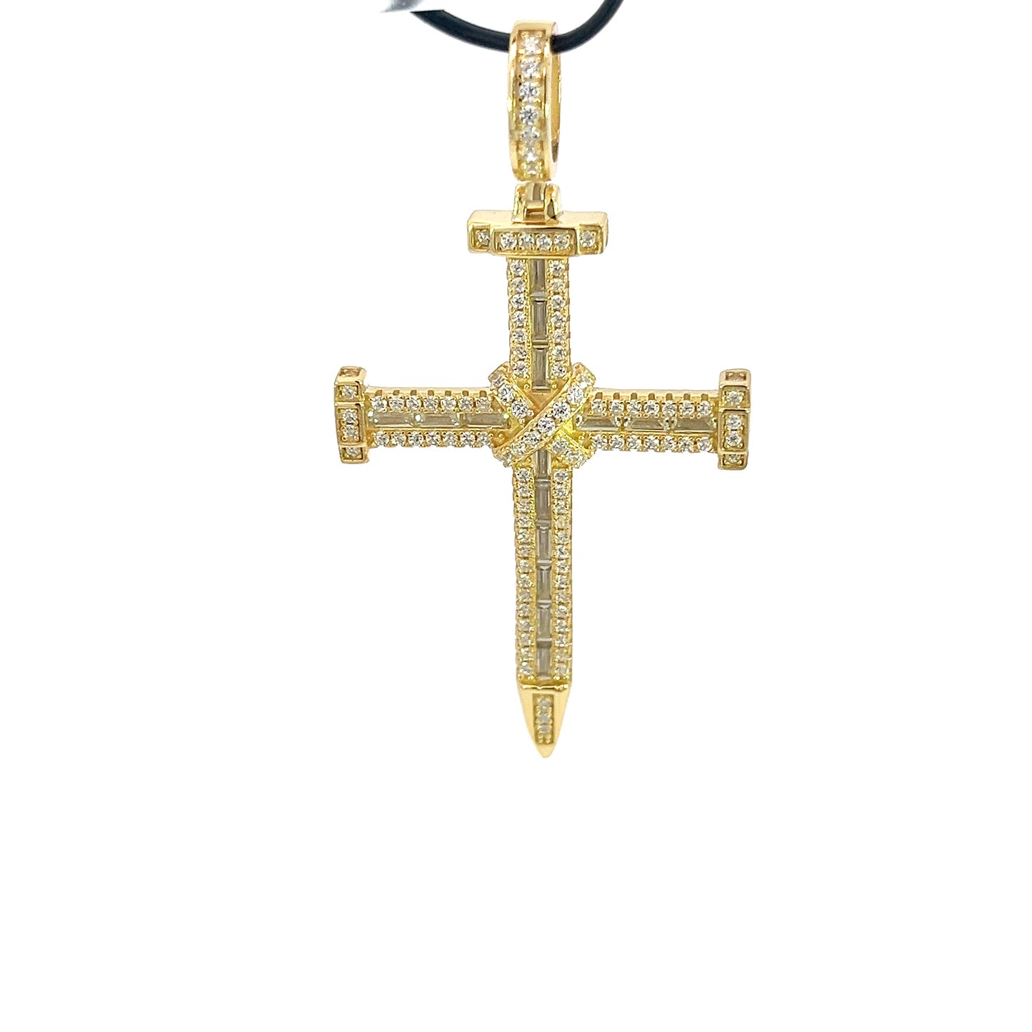 CZ Nail Cross Pendant