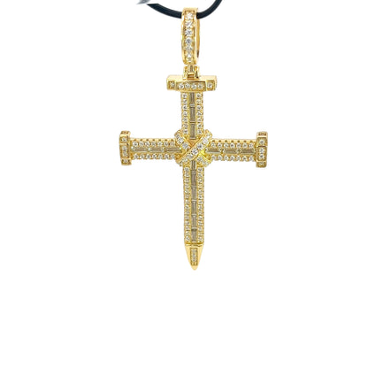 CZ Nail Cross Pendant