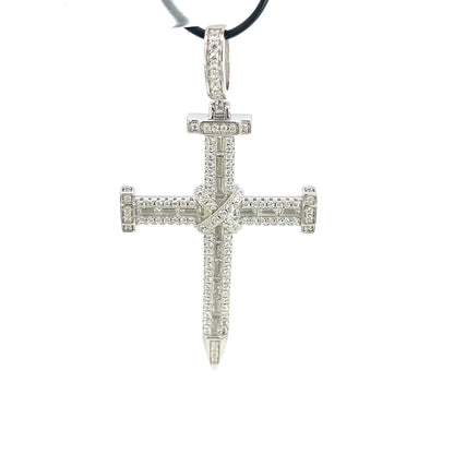 CZ Nail Cross Pendant