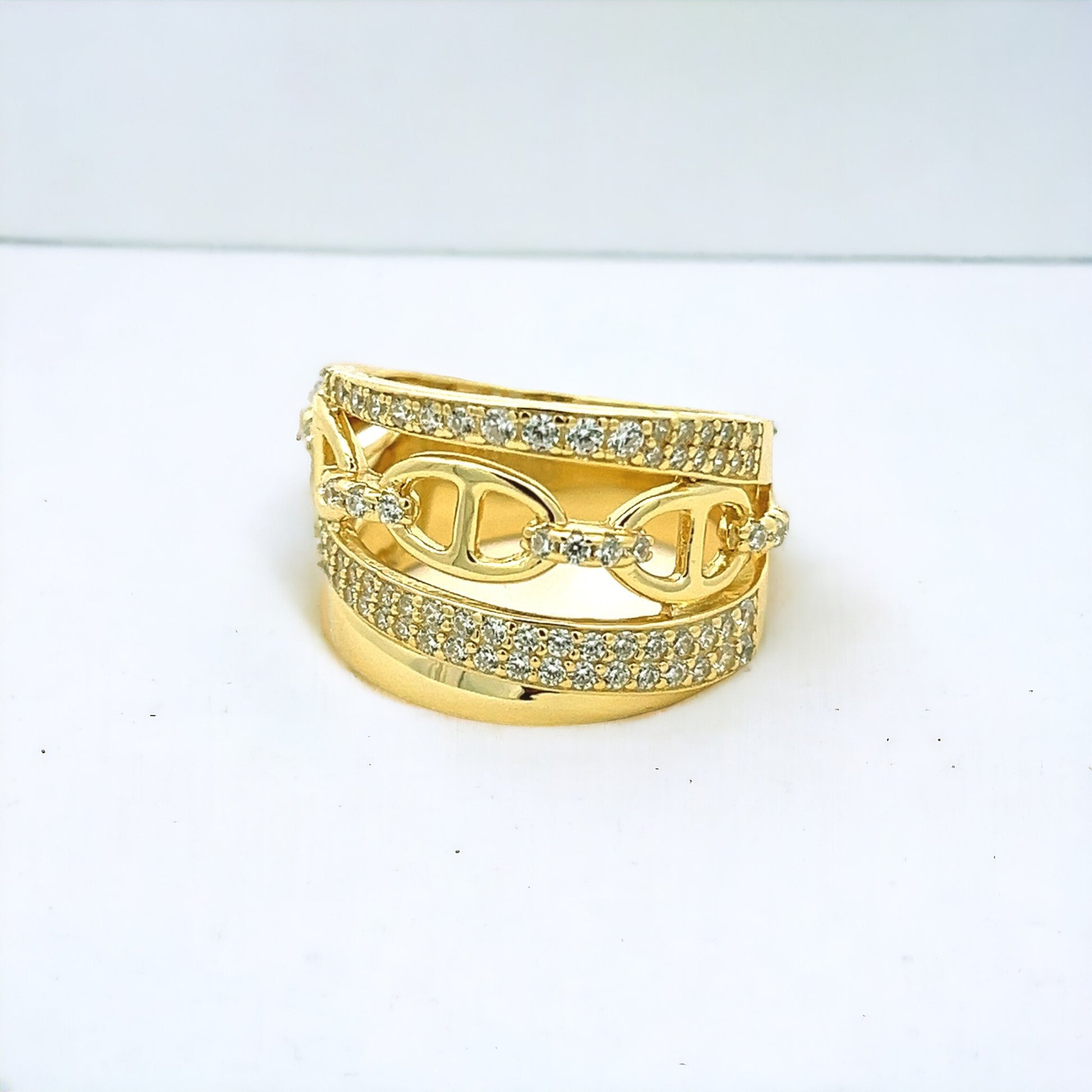 Gold Chain Link Eternity Band