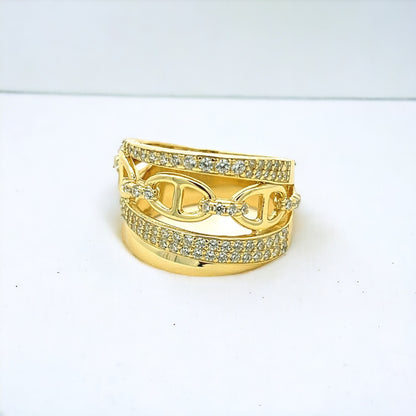 Gold Chain Link Eternity Band