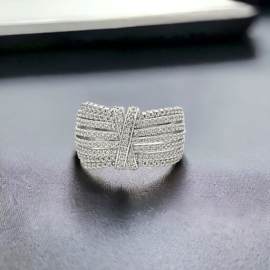 Multi-Row X Fashion Band Ring