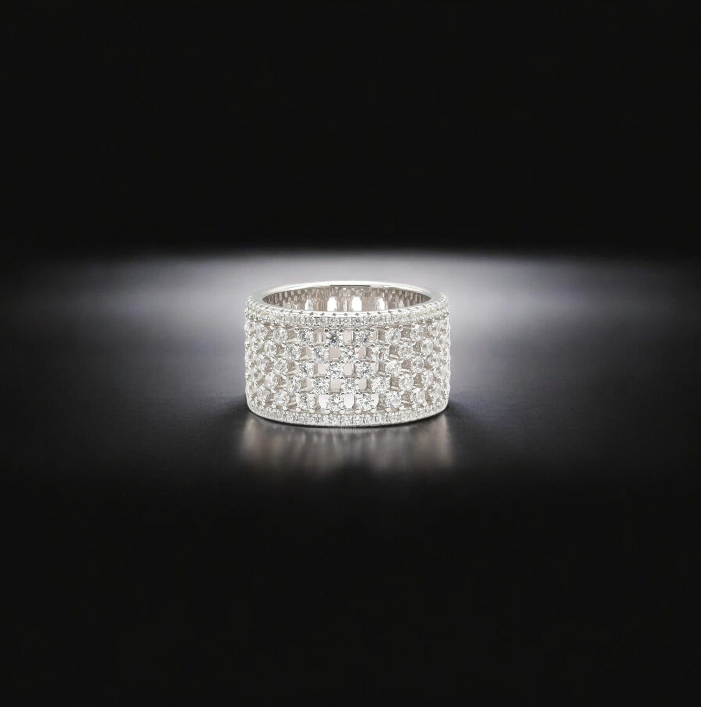 Expandable Sparkling White Crystal Women Ring