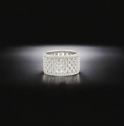 Expandable Sparkling White Crystal Women Ring