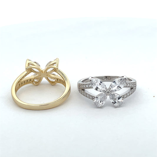 STRW-1189 (Silver Butterfly Marquise Ring)