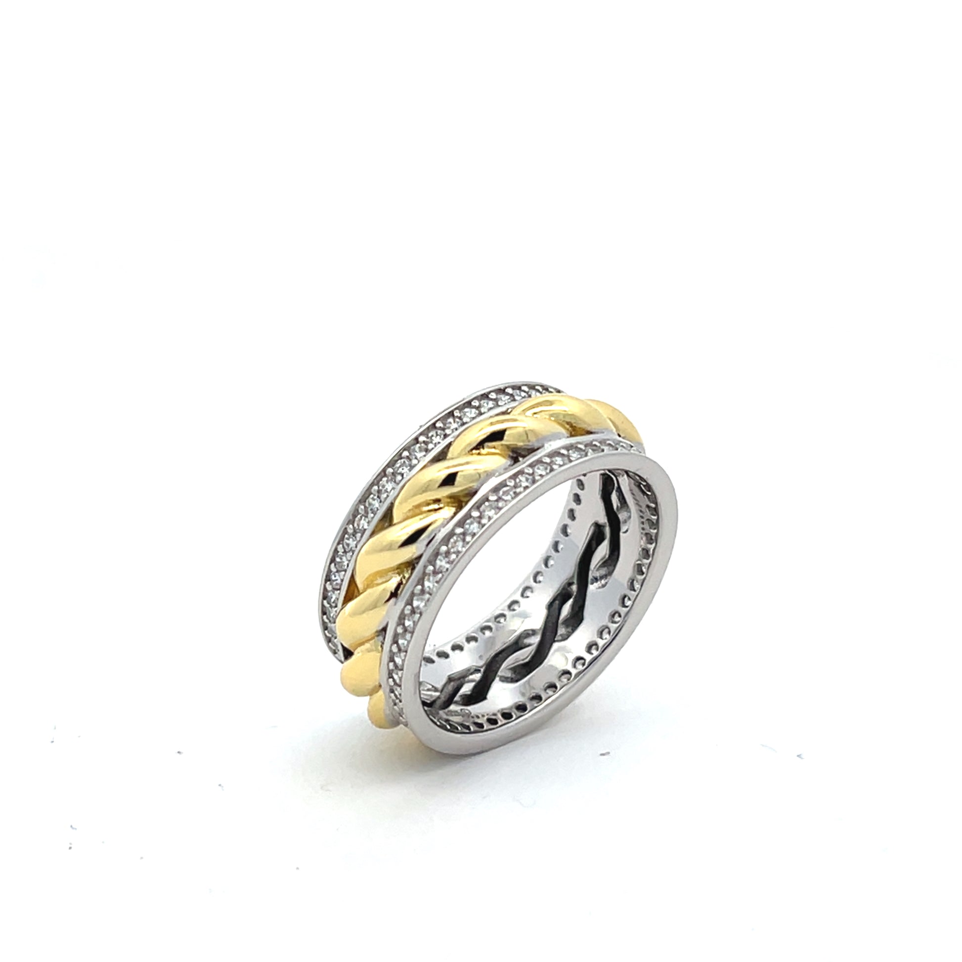 Two-Tone Gold Rope Ring