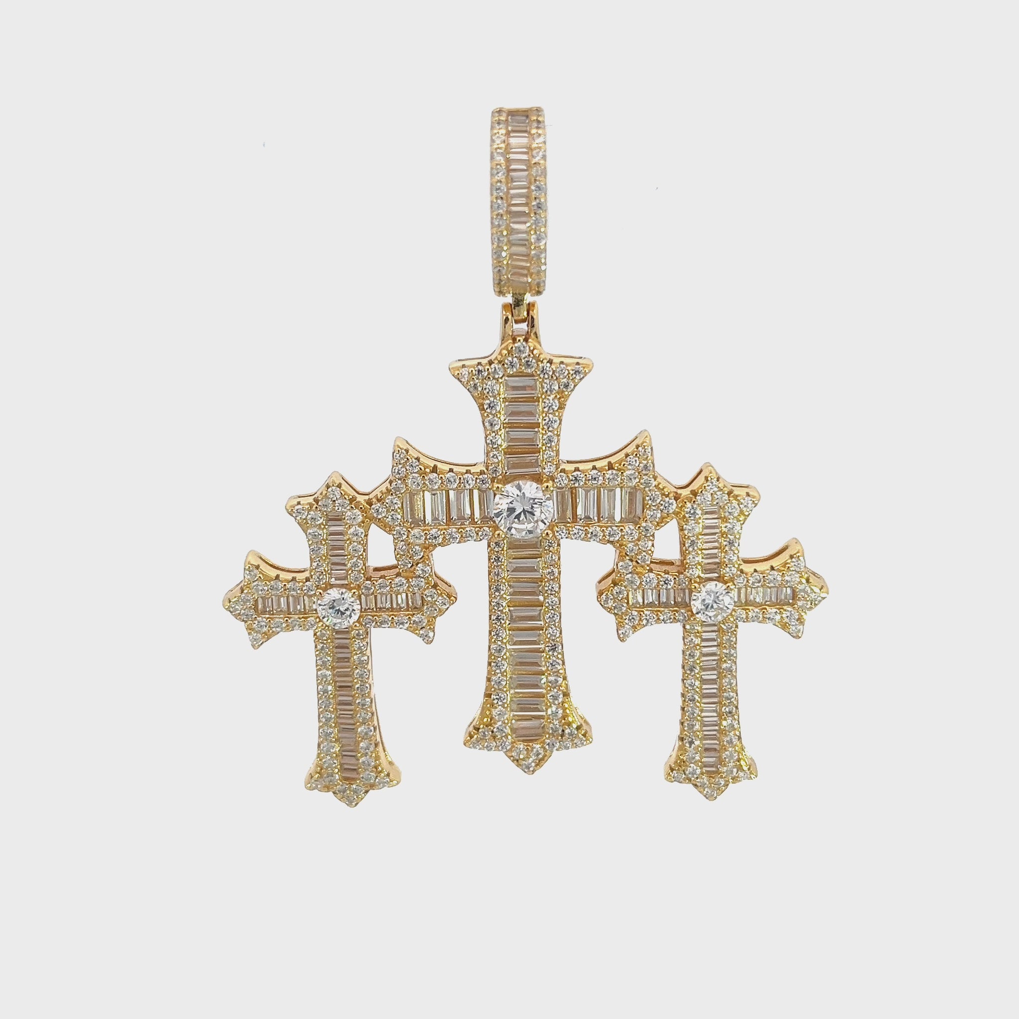 CZ Triple-Cross Pendant